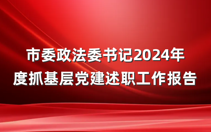 市委政法委书记2024年度抓基层党建述职工作报告