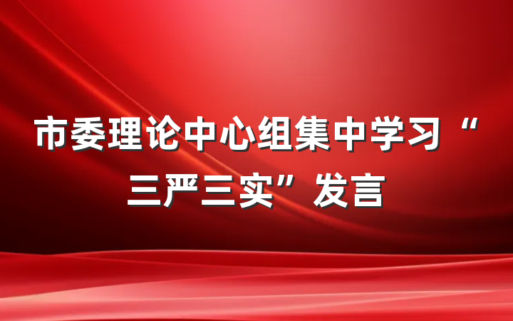 市委理论中心组集中学习“三严三实”发言