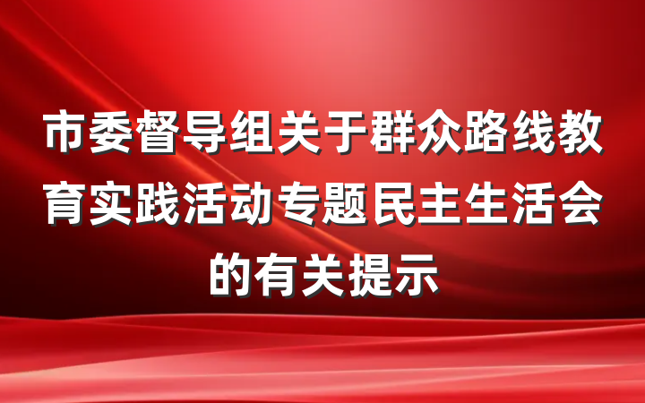 市委督导组关于群众路线教育实践活动专题民主生活会的有关提示