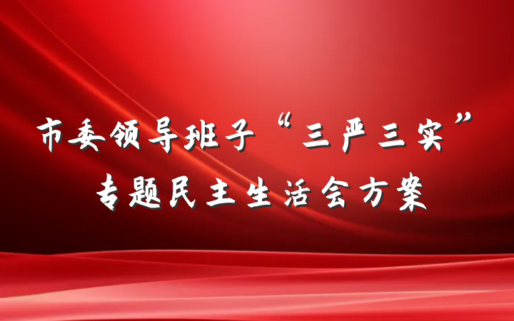 市委领导班子“三严三实”专题民主生活会方案