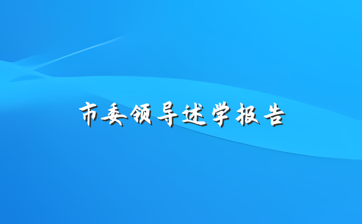 市委领导述学报告