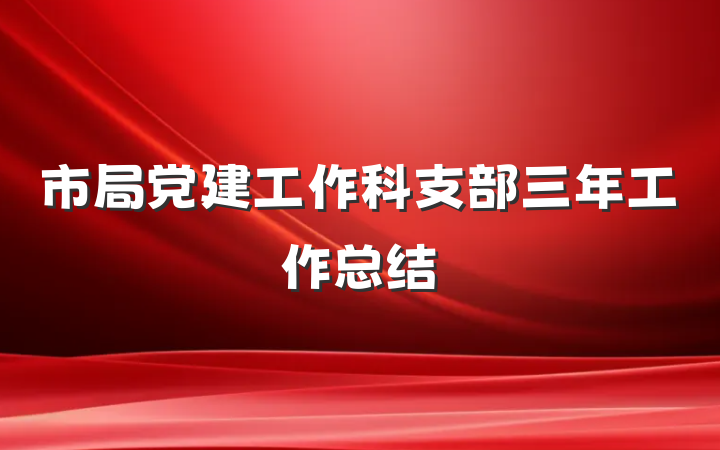 市局党建工作科支部三年工作总结