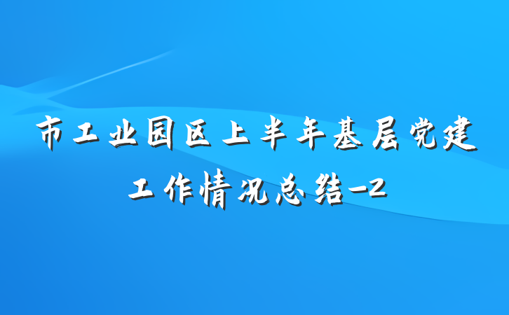 市工业园区上半年基层党建工作情况总结-2