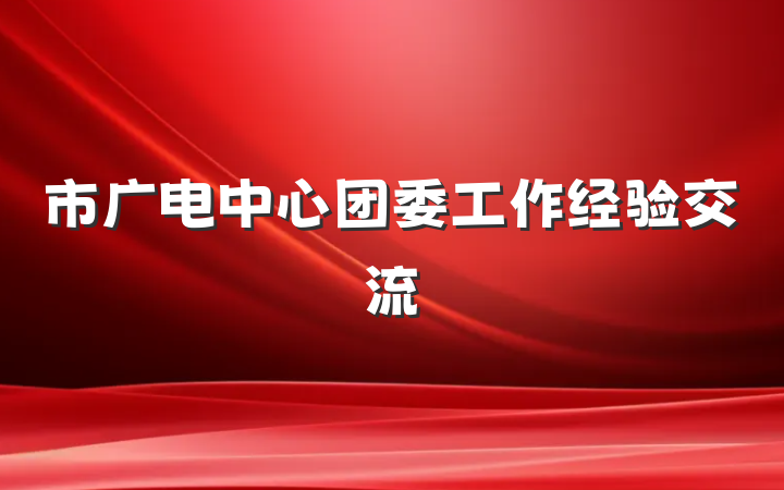 市广电中心团委工作经验交流