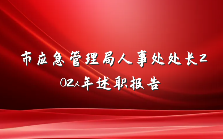 市应急管理局人事处处长202x年述职报告