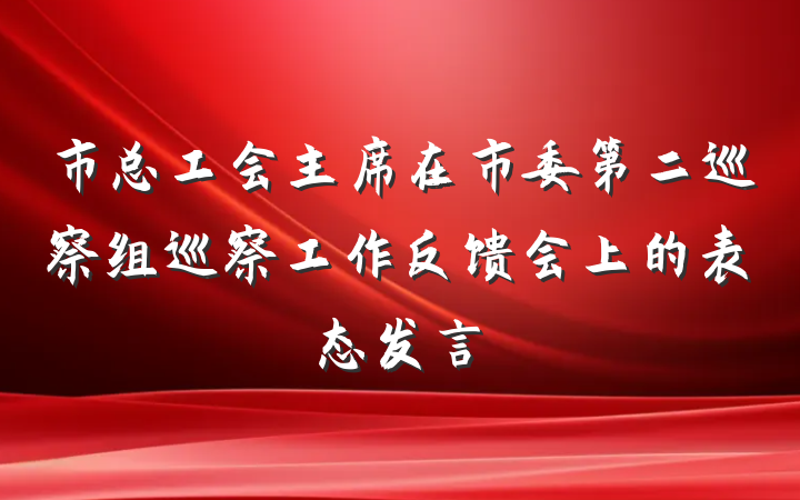 市总工会主席在市委第二巡察组巡察工作反馈会上的表态发言