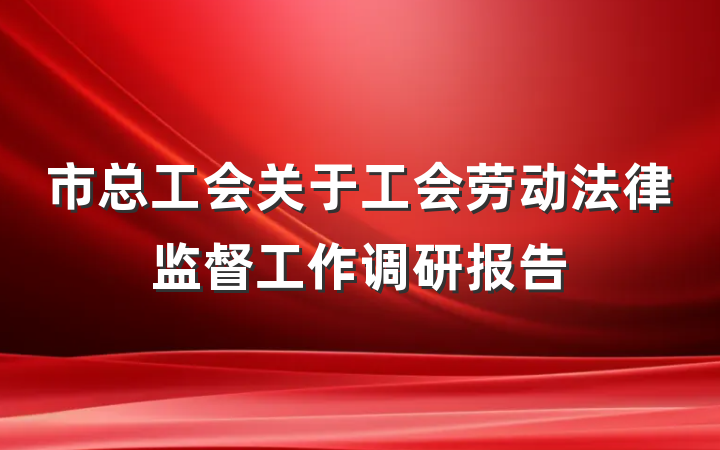 市总工会关于工会劳动法律监督工作调研报告