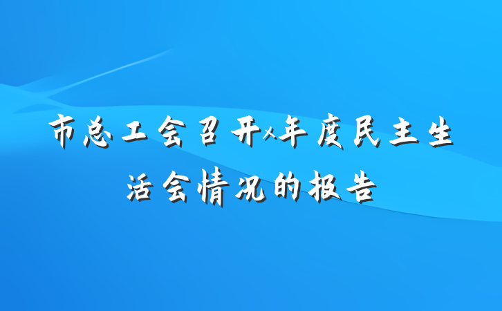 市总工会召开x年度民主生活会情况的报告