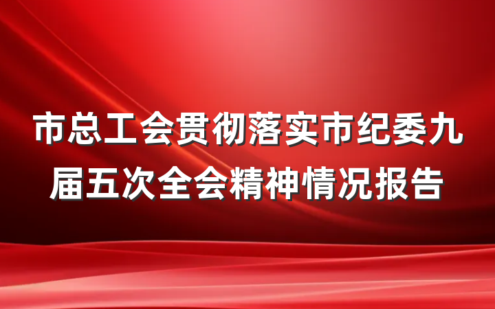 市总工会贯彻落实市纪委九届五次全会精神情况报告