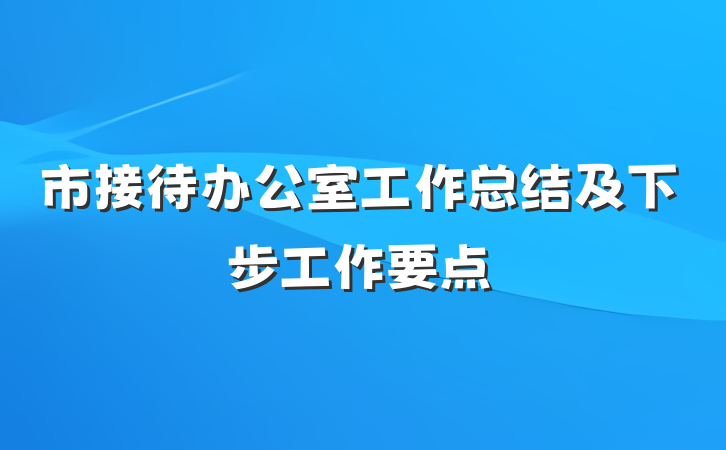 市接待办公室工作总结及下步工作要点