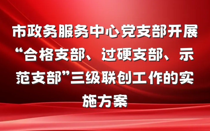市政务服务中心党支部开展“合格支部、过硬支部、示范支部”三级联创工作的实施方案