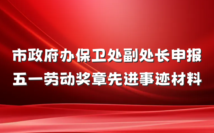 市政府办保卫处副处长申报五一劳动奖章先进事迹材料