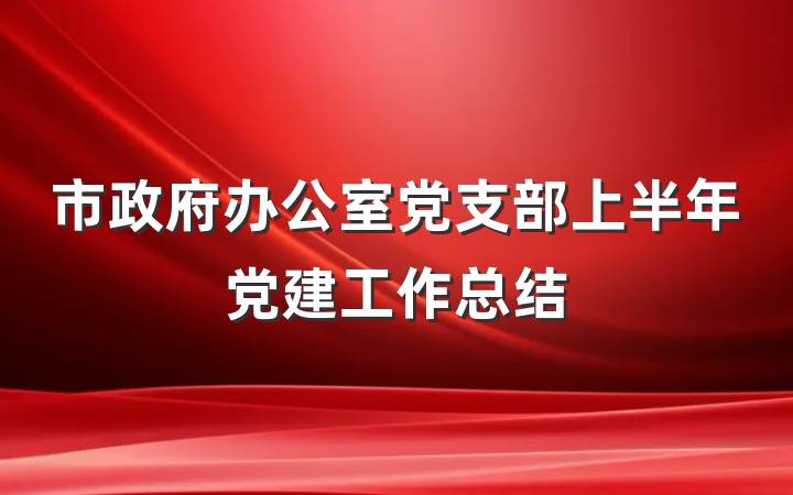 市政府办公室党支部上半年党建工作总结