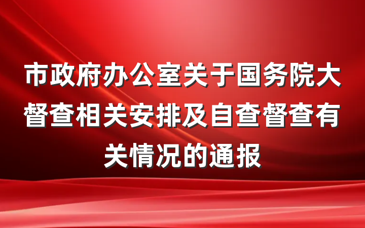 市政府办公室关于国务院大督查相关安排及自查督查有关情况的通报