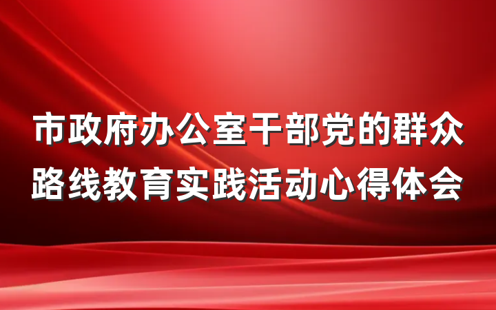 市政府办公室干部党的群众路线教育实践活动心得体会