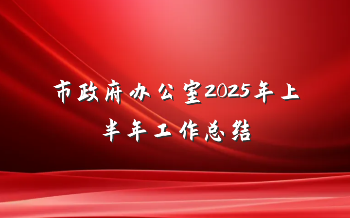 市政府办公室2025年上半年工作总结