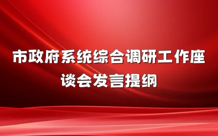 市政府系统综合调研工作座谈会发言提纲