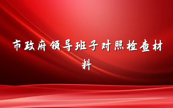 市政府领导班子对照检查材料