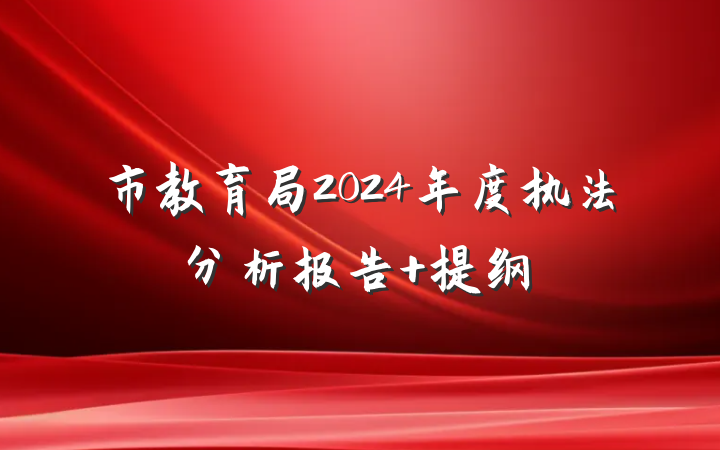 市教育局2024年度执法分析报告 提纲
