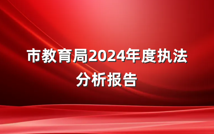市教育局2024年度执法分析报告