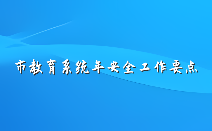 市教育系统年安全工作要点