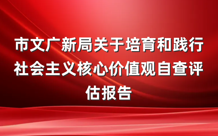 市文广新局关于培育和践行社会主义核心价值观自查评估报告