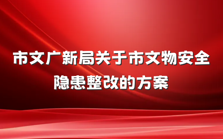 市文广新局关于市文物安全隐患整改的方案