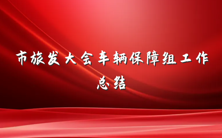 市旅发大会车辆保障组工作总结