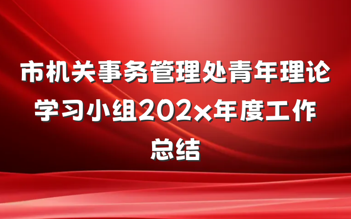 市机关事务管理处青年理论学习小组202x年度工作总结