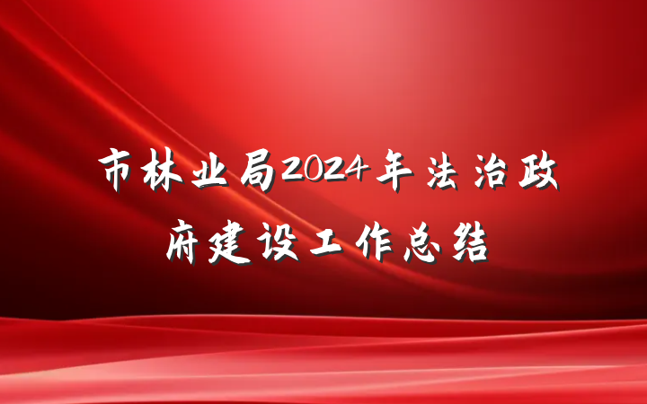 市林业局2024年法治政府建设工作总结
