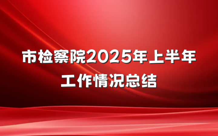 市检察院2025年上半年工作情况总结