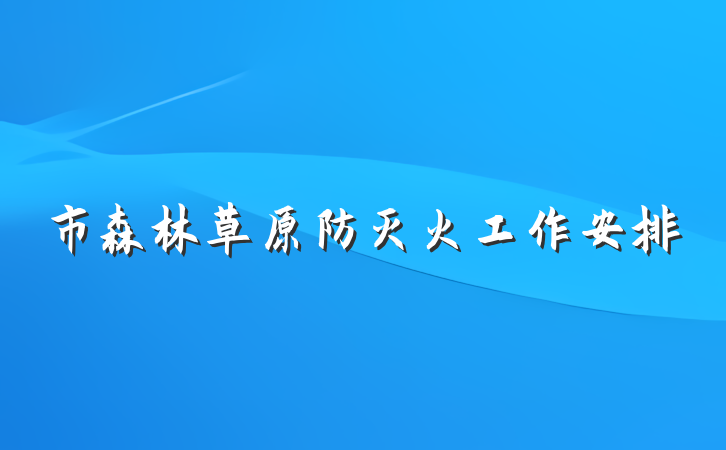 市森林草原防灭火工作安排