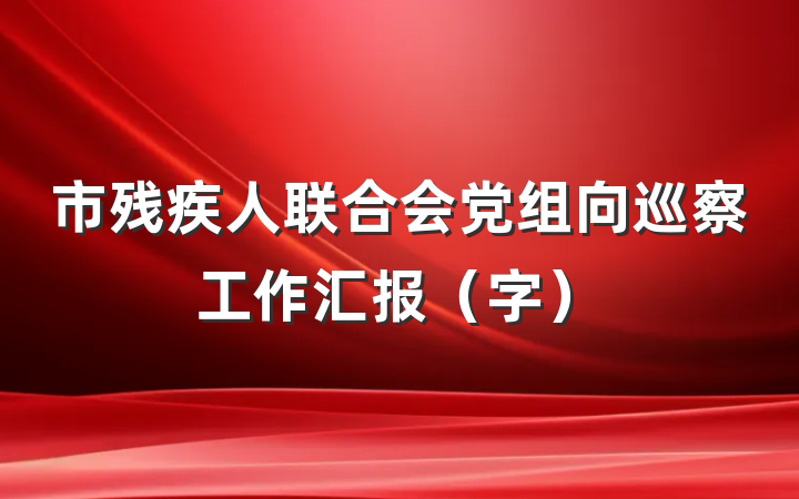 市残疾人联合会党组向巡察工作汇报（字）