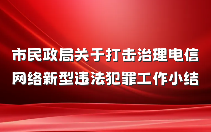 市民政局关于打击治理电信网络新型违法犯罪工作小结