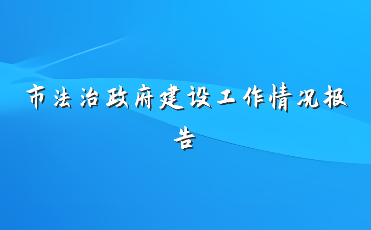 市法治政府建设工作情况报告