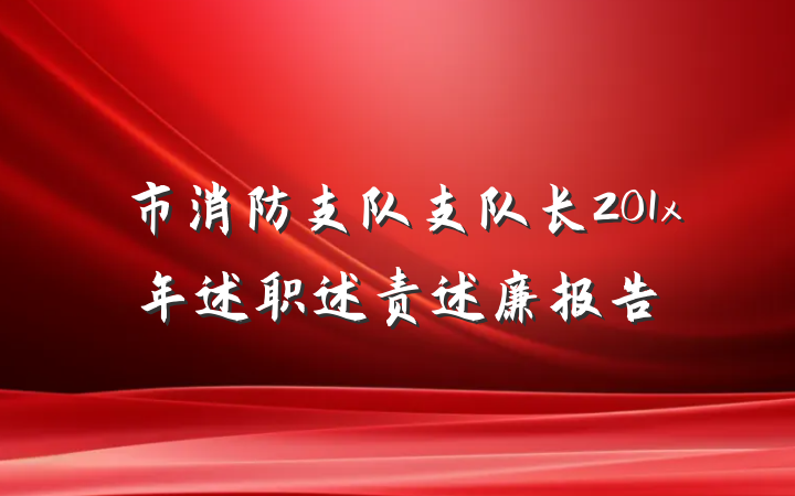 市消防支队支队长201x年述职述责述廉报告