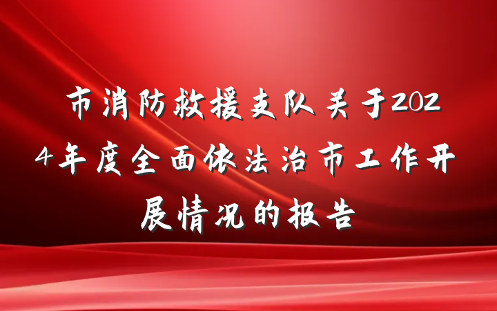 市消防救援支队关于2024年度全面依法治市工作开展情况的报告