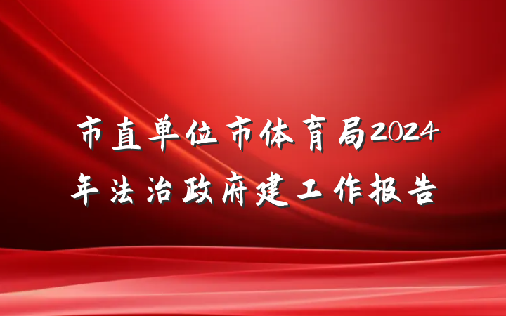 市直单位市体育局2024年法治政府建工作报告