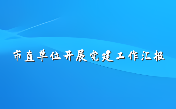 市直单位开展党建工作汇报