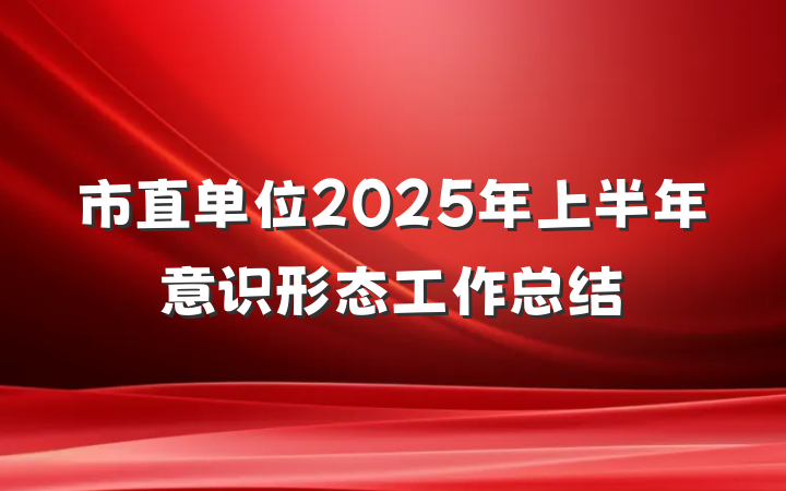 市直单位2025年上半年意识形态工作总结