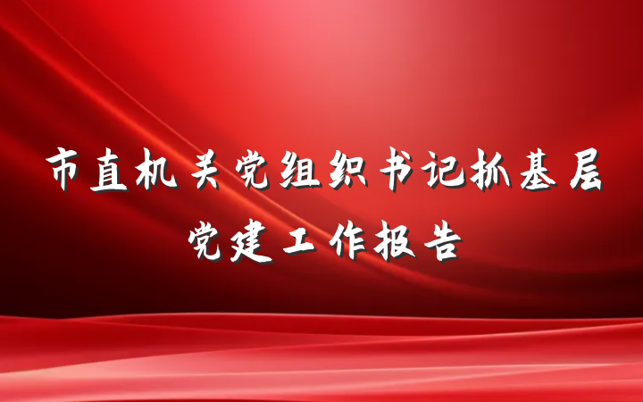 市直机关党组织书记抓基层党建工作报告