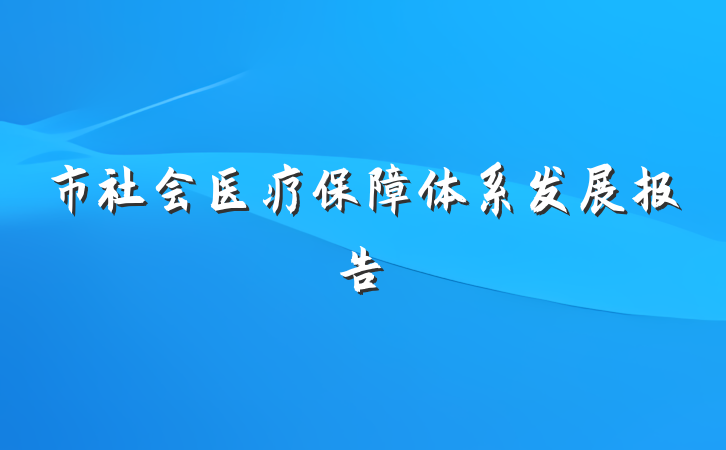 市社会医疗保障体系发展报告