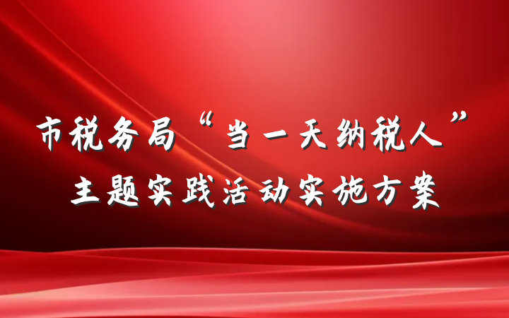 市税务局“当一天纳税人”主题实践活动实施方案
