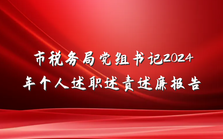 市税务局党组书记2024年个人述职述责述廉报告