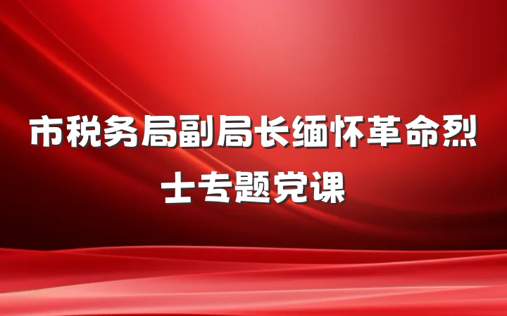 市税务局副局长缅怀革命烈士专题党课