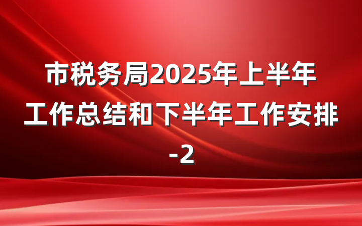 市税务局2025年上半年工作总结和下半年工作安排-2