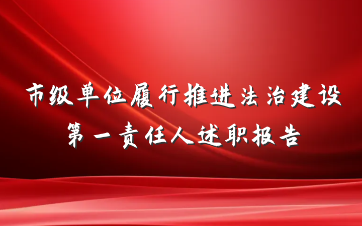 市级单位履行推进法治建设第一责任人述职报告