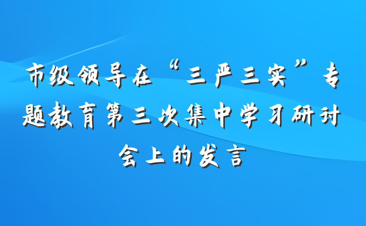 市级领导在“三严三实”专题教育第三次集中学习研讨会上的发言