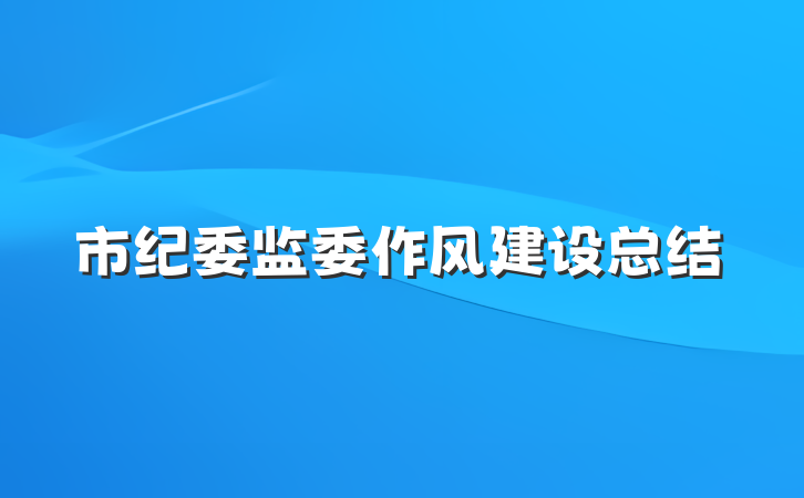 市纪委监委作风建设总结
