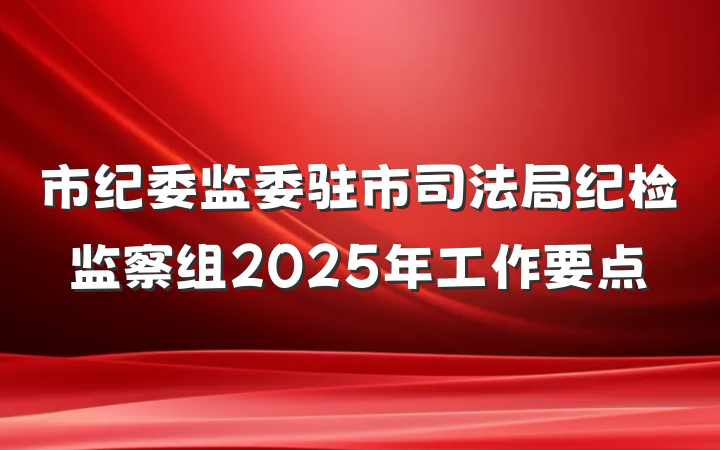 市纪委监委驻市司法局纪检监察组2025年工作要点
